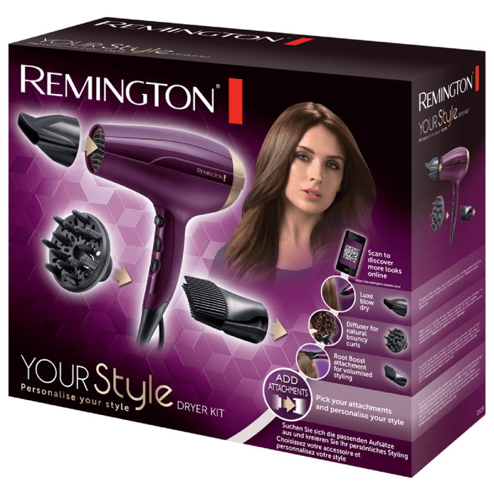 Remington Your Style Kit Secador de pelo con difusor, Lila Remington Your Style Kit Secador de pelo con difusor, Lila